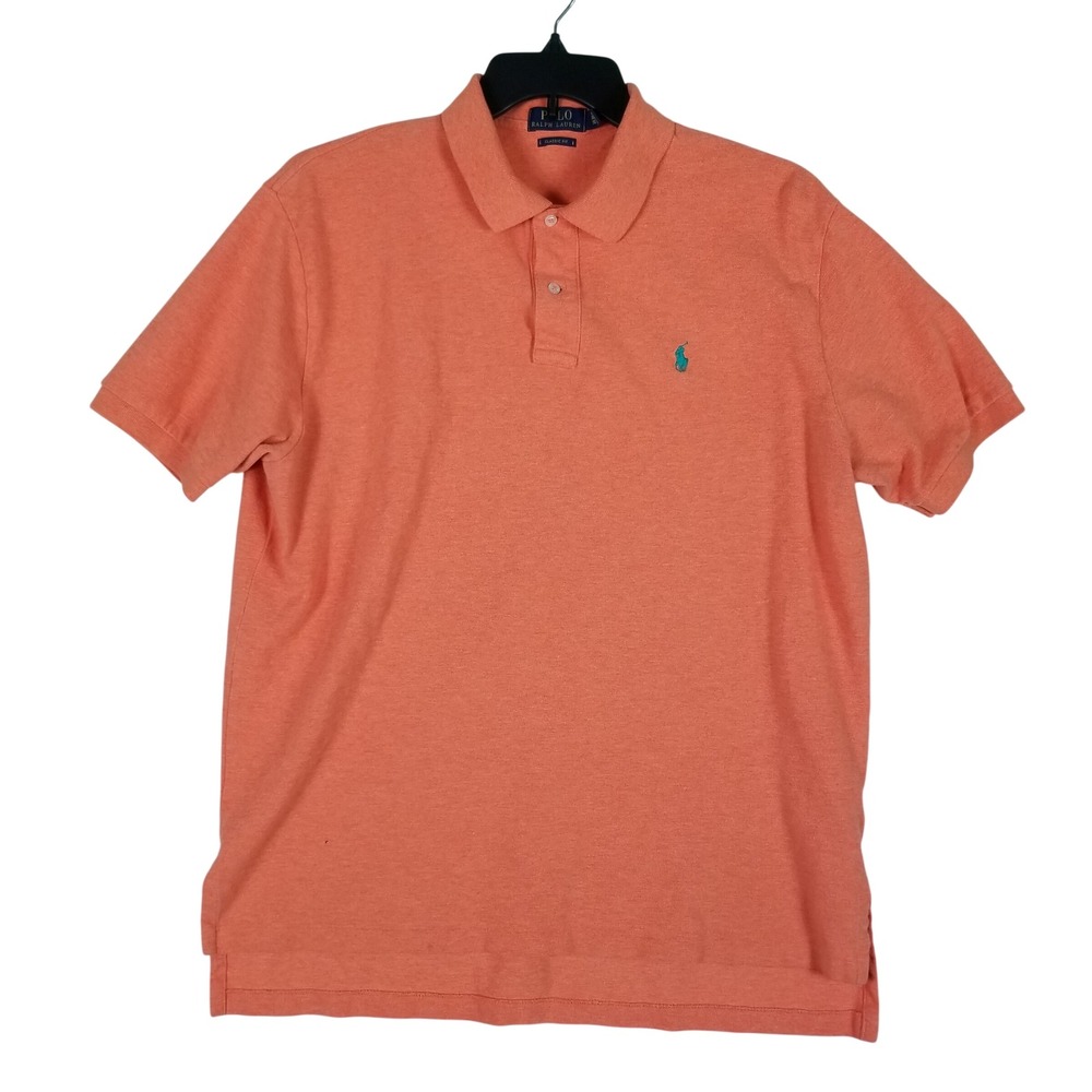 Polo Ralph Lauren Polo Shirt Mes XL Orange Classic Fit Cotton Short Sleeve Pique